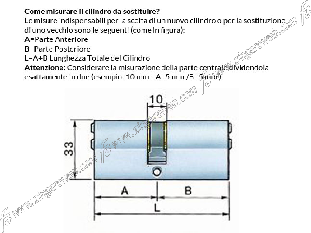 Cilindro Europeo Euro-Pro Olv-Ottone Lucido Verniciato A:31+B:50=L:81 mm. | Viro - immagine 2